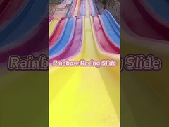 Regenboog raceslide met mat, OEM/ODM waterpark ritten, Commerciële waterpark glijbaan